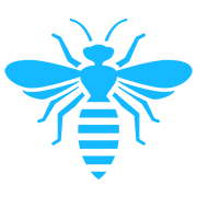 Bees icon graphic in blue