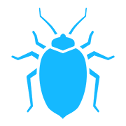 Bed bugs icon graphic in blue