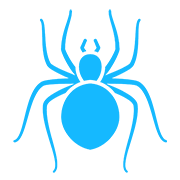 Spider icon graphic in blue