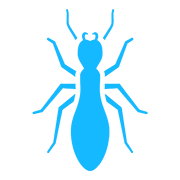 Termites icon graphic in blue